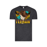 Vintage Black yeehaw bull skull Vintage Tee - NancyCooperArtShop