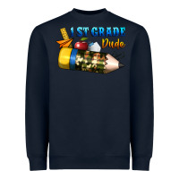 Navy 1 st grade dude Heavyweight Sweatshirt - BundleAndBundleShop