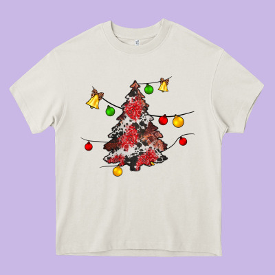 Christmas Trees Lights Heavy Core Tee Designed By Jahusdesignshop