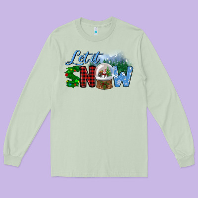 Let It Snow Long Sleeve Tee Designed By Bundleandbundleshop