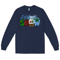 Navy let it snow Long Sleeve Tee - BundleAndBundleShop