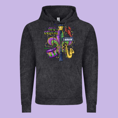 New Orleans Mardi Gras Streets Vintage Hoodie Designed By Maliassmallbusiness