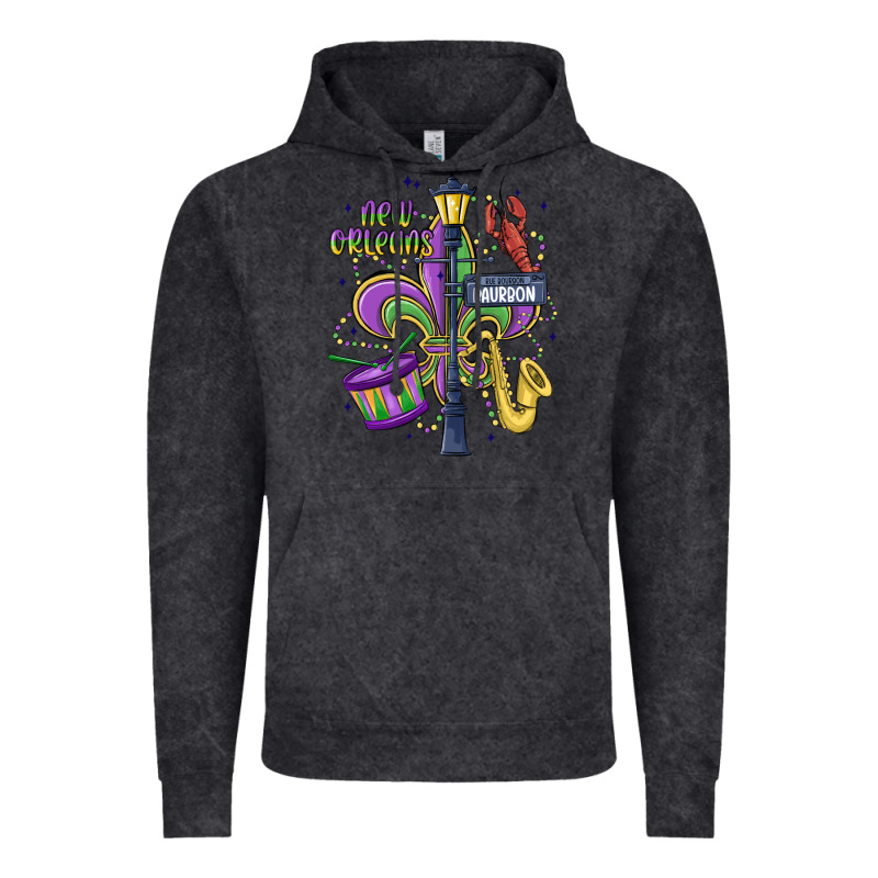 New Orleans Mardi Gras Streets Vintage Hoodie by MaliasSmallBusiness | Teevron