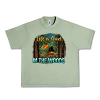 Oil Green life is good in the woods Urban Heavy Tee - NancyCooperArtShop