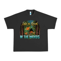 Pigment Black life is good in the woods Urban Heavy Tee - NancyCooperArtShop