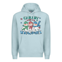 Blue Mist chillin with my snowmies Premium Hoodie - CowGirlArtShop