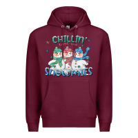 Burgundy chillin with my snowmies Premium Hoodie - CowGirlArtShop