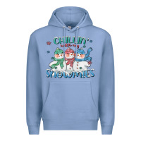 Colony Blue chillin with my snowmies Premium Hoodie - CowGirlArtShop