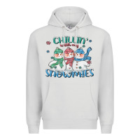 Dove Grey chillin with my snowmies Premium Hoodie - CowGirlArtShop