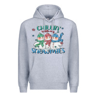 Heather Grey chillin with my snowmies Premium Hoodie - CowGirlArtShop