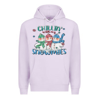 Lilac chillin with my snowmies Premium Hoodie - CowGirlArtShop