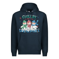 Navy chillin with my snowmies Premium Hoodie - CowGirlArtShop