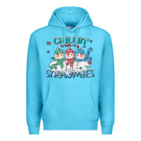 Ocean Blue chillin with my snowmies Premium Hoodie - CowGirlArtShop