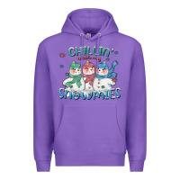 Purple chillin with my snowmies Premium Hoodie - CowGirlArtShop