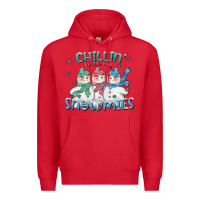 Red chillin with my snowmies Premium Hoodie - CowGirlArtShop