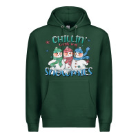 Sports Green chillin with my snowmies Premium Hoodie - CowGirlArtShop