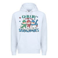 White chillin with my snowmies Premium Hoodie - CowGirlArtShop