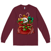 Burgundy christmas santa claus bag Long Sleeve Tee - BundleAndBundleShop