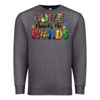 Charcoal Heather Love needs no words Premium Sweatshirt - CowGirlArtShop