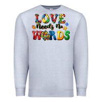 Heather Grey Love needs no words Premium Sweatshirt - CowGirlArtShop