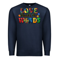 Navy Love needs no words Premium Sweatshirt - CowGirlArtShop
