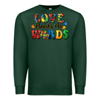 Sports Green Love needs no words Premium Sweatshirt - CowGirlArtShop