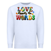 White Love needs no words Premium Sweatshirt - CowGirlArtShop