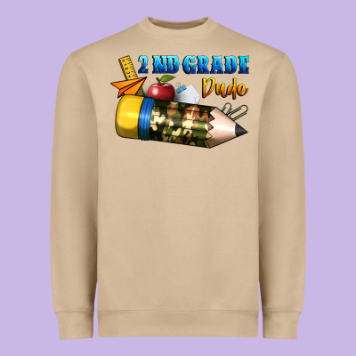 2 Nd Grade Dude Heavyweight Sweatshirt Designed By Bundleandbundleshop