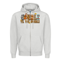 Dove Grey Gobble Til You Wobble with Turkey Zipper Hoodie - texasbilliewilder