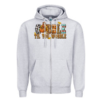 Heather Grey Gobble Til You Wobble with Turkey Zipper Hoodie - texasbilliewilder