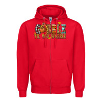 Red Gobble Til You Wobble with Turkey Zipper Hoodie - texasbilliewilder