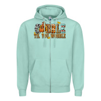 Seafoam Gobble Til You Wobble with Turkey Zipper Hoodie - texasbilliewilder