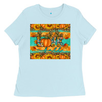Baby Blue love fall Ladies Tee - Artiststas