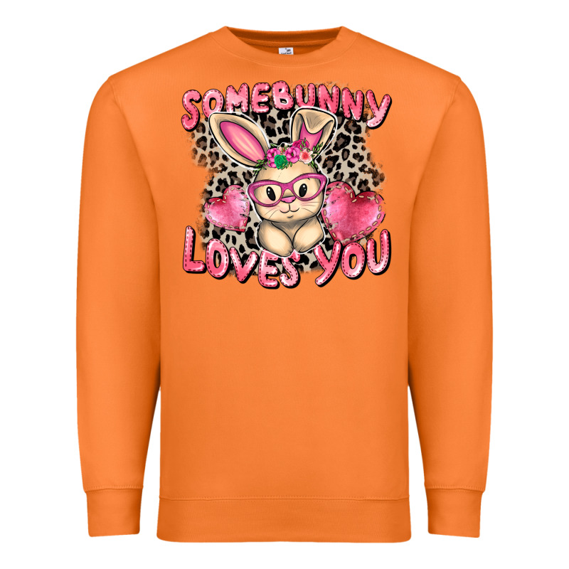 Somebunny Loves You Easter Day Premium Sweatshirt by CowGirlArtShop | Teevron