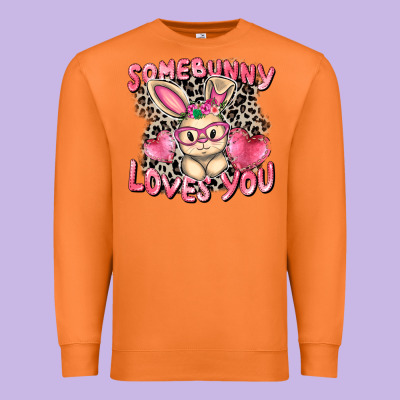Somebunny Loves You Easter Day Premium Sweatshirt Designed By Cowgirlartshop