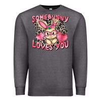 Charcoal Heather Somebunny loves you Easter Day Premium Sweatshirt - CowGirlArtShop