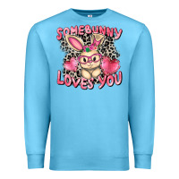 Ocean Blue Somebunny loves you Easter Day Premium Sweatshirt - CowGirlArtShop