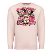 Pale Pink Somebunny loves you Easter Day Premium Sweatshirt - CowGirlArtShop
