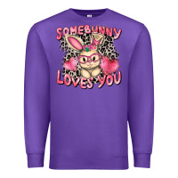Purple Somebunny loves you Easter Day Premium Sweatshirt - CowGirlArtShop
