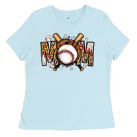 Baby Blue baseball mom Ladies Tee - Jasminsmagicworld