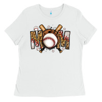 White baseball mom Ladies Tee - Jasminsmagicworld