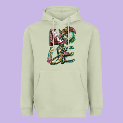 Love Boots Horseshoe Heavyweight Hoodie Designed By Howdyjamesfarm