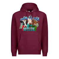 Burgundy heifers its cold outside Premium Hoodie - CowGirlArtShop