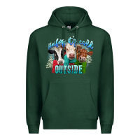 Sports Green heifers its cold outside Premium Hoodie - CowGirlArtShop
