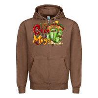 Chestnut Cinco de mayo with cactus Zipper Hoodie - NancyCooperArtShop