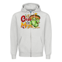 Dove Grey Cinco de mayo with cactus Zipper Hoodie - NancyCooperArtShop