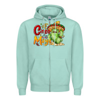 Seafoam Cinco de mayo with cactus Zipper Hoodie - NancyCooperArtShop