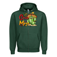 Sports Green Cinco de mayo with cactus Zipper Hoodie - NancyCooperArtShop