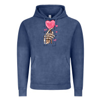 Vintage Denim skeleton hand with sugar valentines day Vintage Hoodie - MaliasSmallBusiness