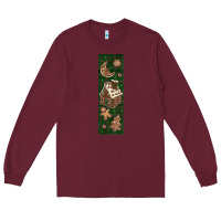 Burgundy christmas pen wraps Long Sleeve Tee - BundleAndBundleShop